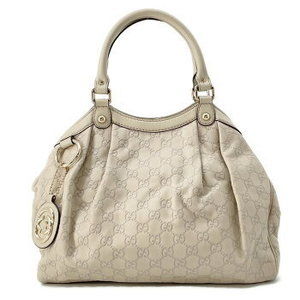 Gucci Sukey Leather Handbag Bag GG Tote Canvas